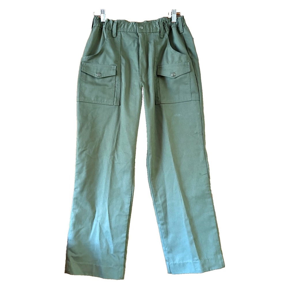 Boy Scouts of America Men's 33x33 Green Uniform Pants Straight Leg Zip Utility